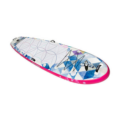 Infinite Mantra 2021 iSUP yoga paddle board top view.  Sea Gods Yoga Paddle Board ships free to Canada and USA