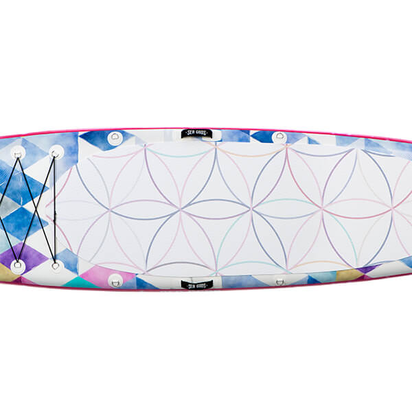 Infinite Mantra 11 with high traction EVA deck pad + custom graphics. Yoga Paddle Board Canada + USA