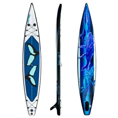 2021 Ketos Racing iSUP (front, side, and rear view). Racing Paddle Board