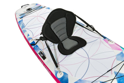 Kayak seat attachment for the Infinite Mantra 11 SUP board