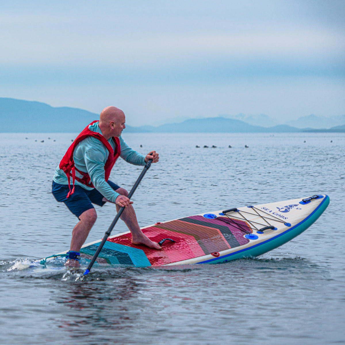 Cross Touring Inflatable Paddle Board action shot